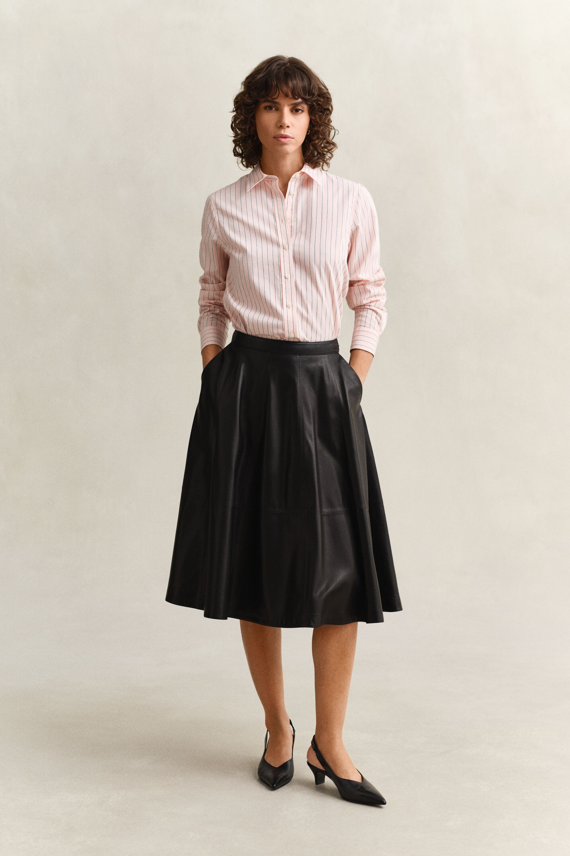 Regular fit ‑mitoitettu raidallinen Classic-popliinipaita