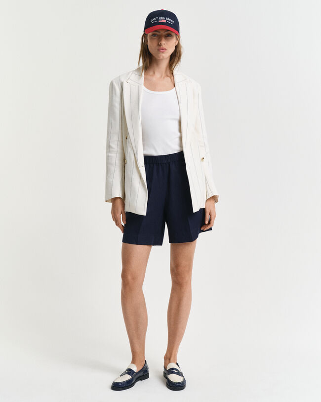 Relaxed fit ‑mitoitetut Pull-On-pellavasekoiteshortsit