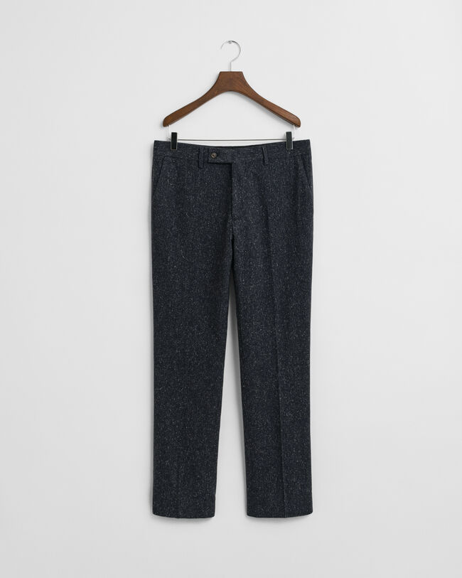 Slim fit ‑mitoitetut Donegal-puvunhousut