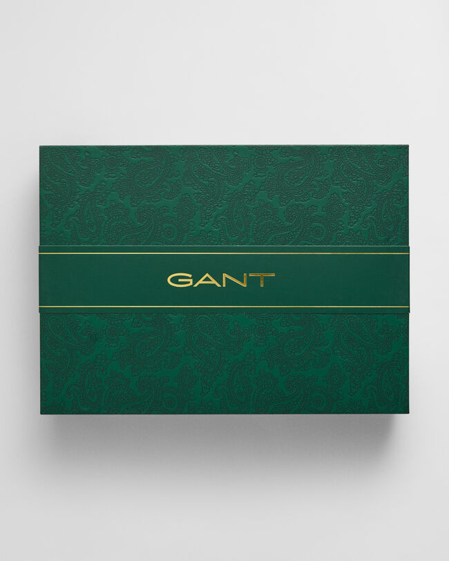 Badge-villapipo ja ‑kaulaliina lahjapakkauksessa