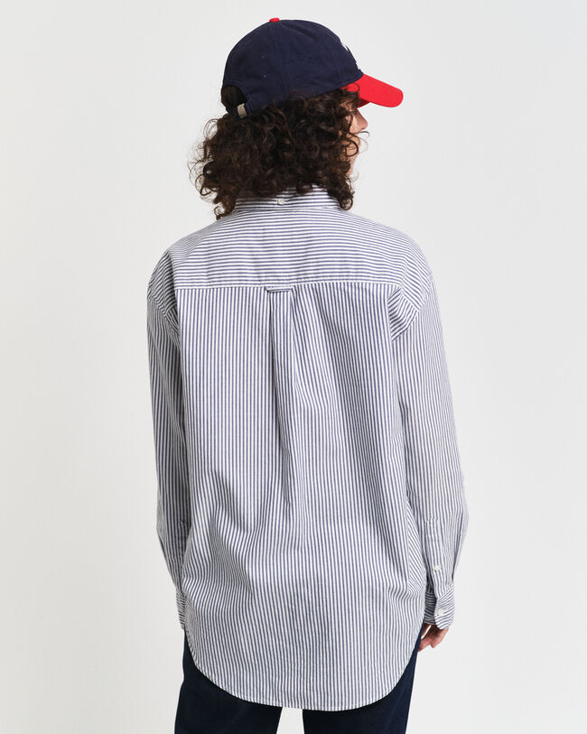 Relaxed fit ‑mitoitettu raidallinen Luxury-oxford-paita