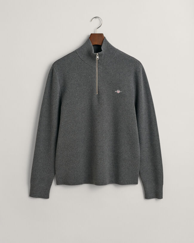 Vetoketjukauluksellinen Milano Knit -puuvillaneule