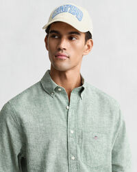 Regular fit ‑mitoitettu puuvilla-pellavapaita