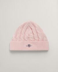 Baby-malliston puuvillainen Shield-palmikkoneulepipo