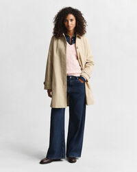 Joustava puuvillapalmikkoneule, jossa v‑pääntie