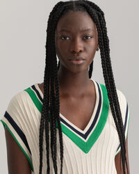 Raidallinen ribbineuleliivi