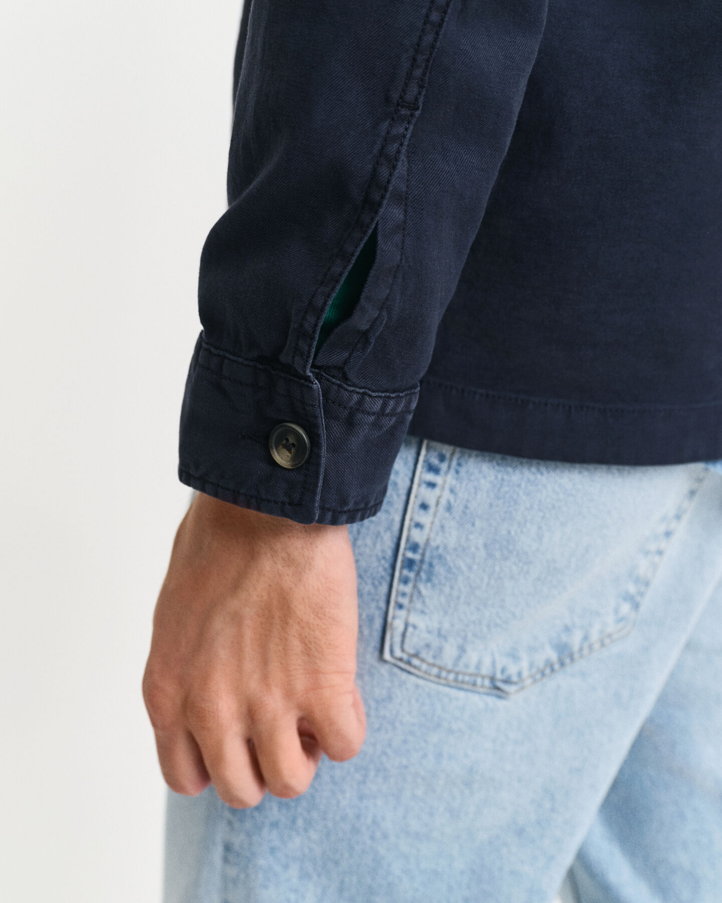 Regular fit ‑mitoitettu pusakka puuvilla-pellavaa