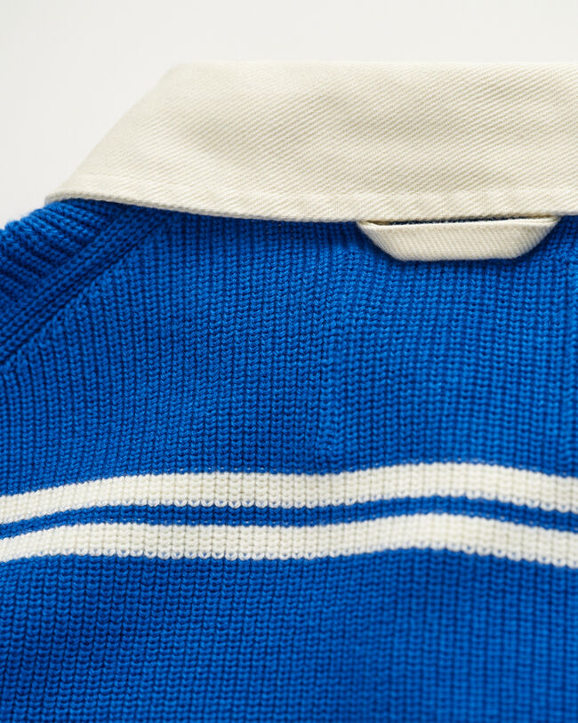 Puuvillainen Rugger-joustinneulepusero