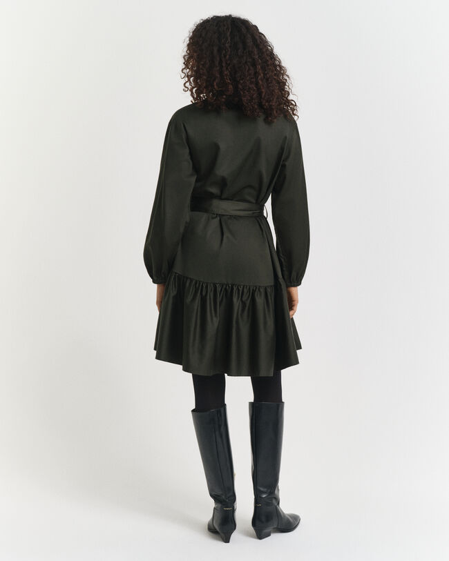 Pitkähihainen puuvillasatiinimekko