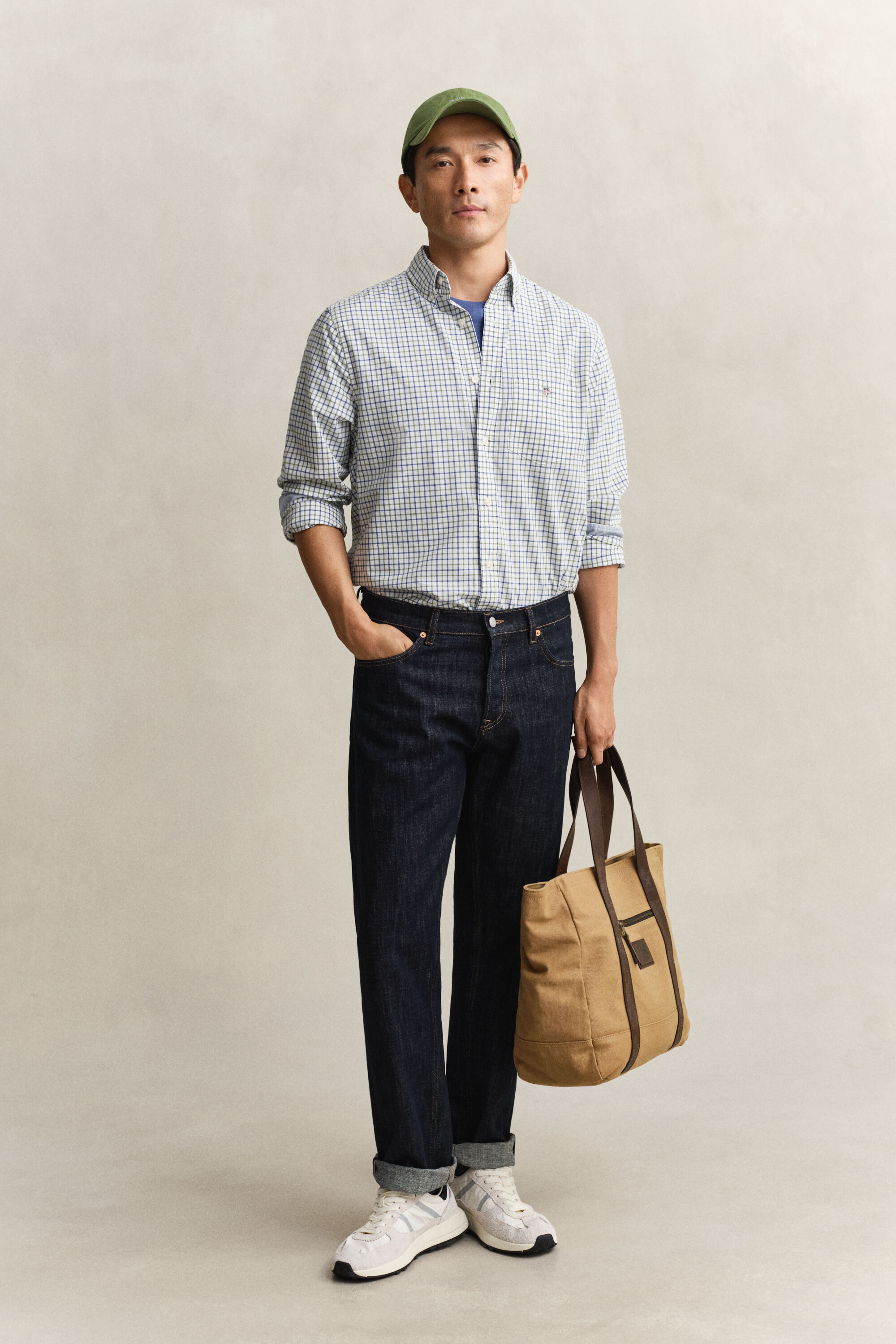 Klassinen popliiniruutupaita