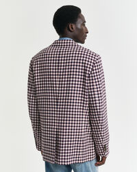 Regular fit ‑mitoitettu ruudullinen puuvillasekoitebleiseri