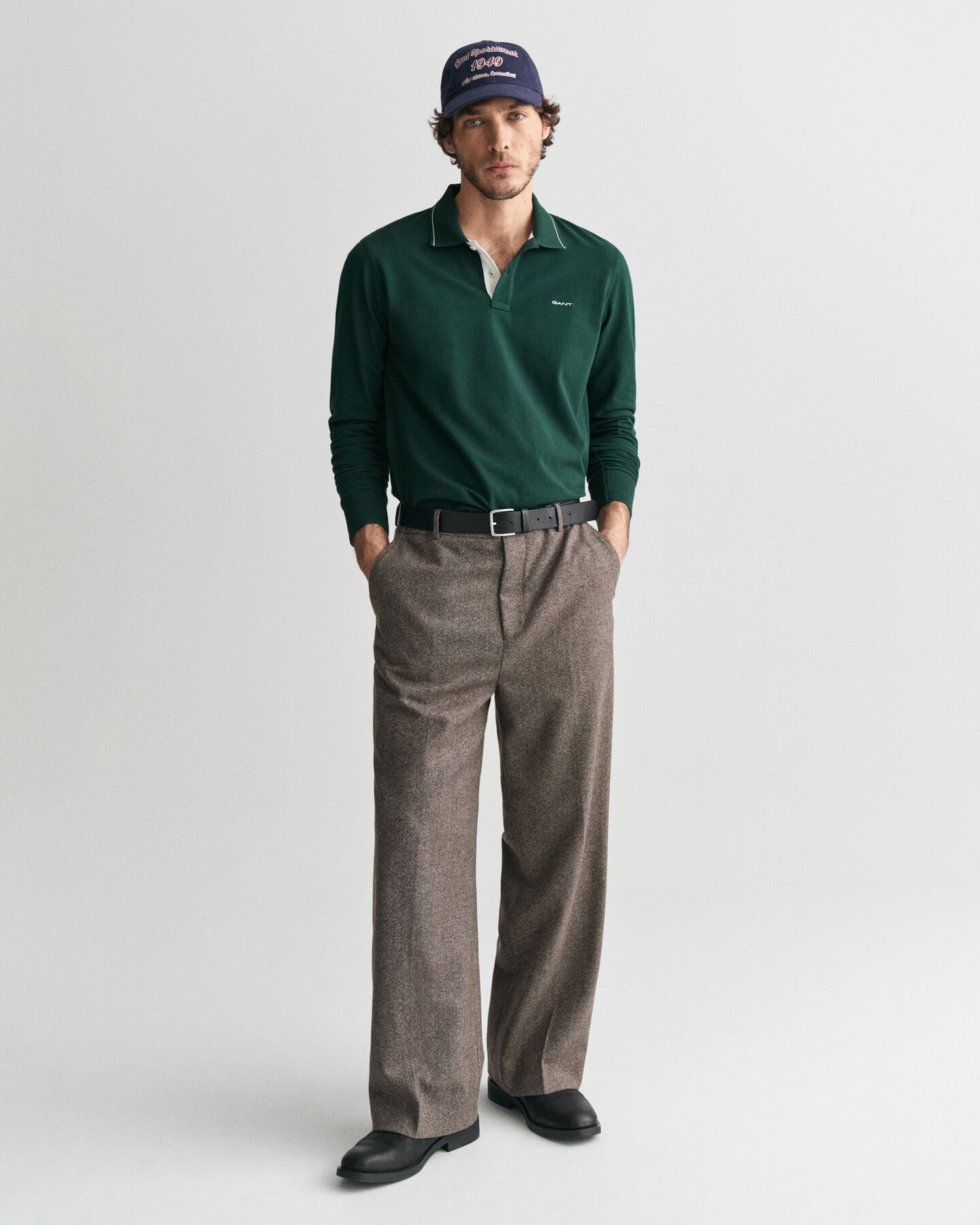 Pitkähihainen pikeepaita, kohopintainen kaulus