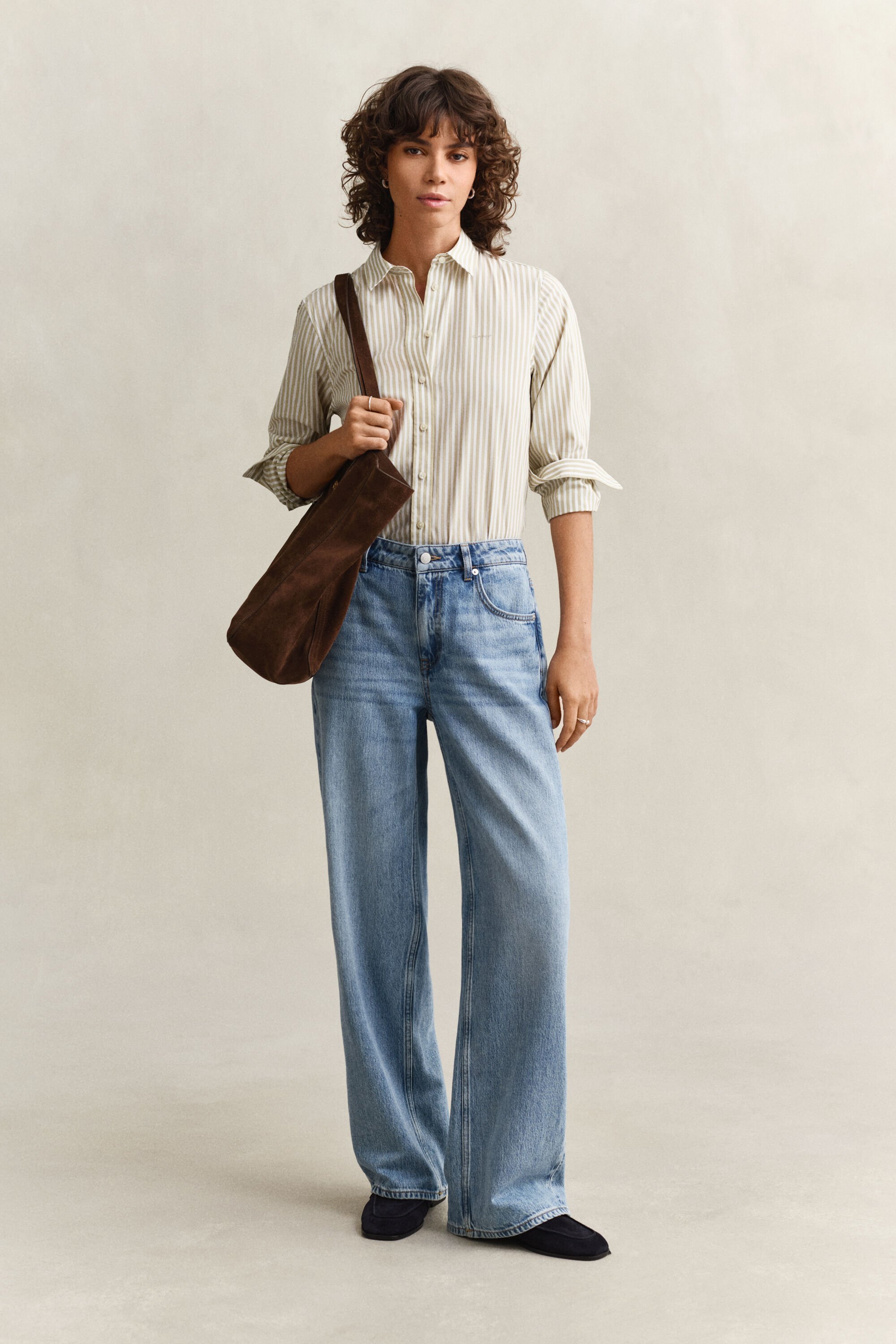 Regular fit ‑mitoitettu raidallinen Classic-popliinipaita