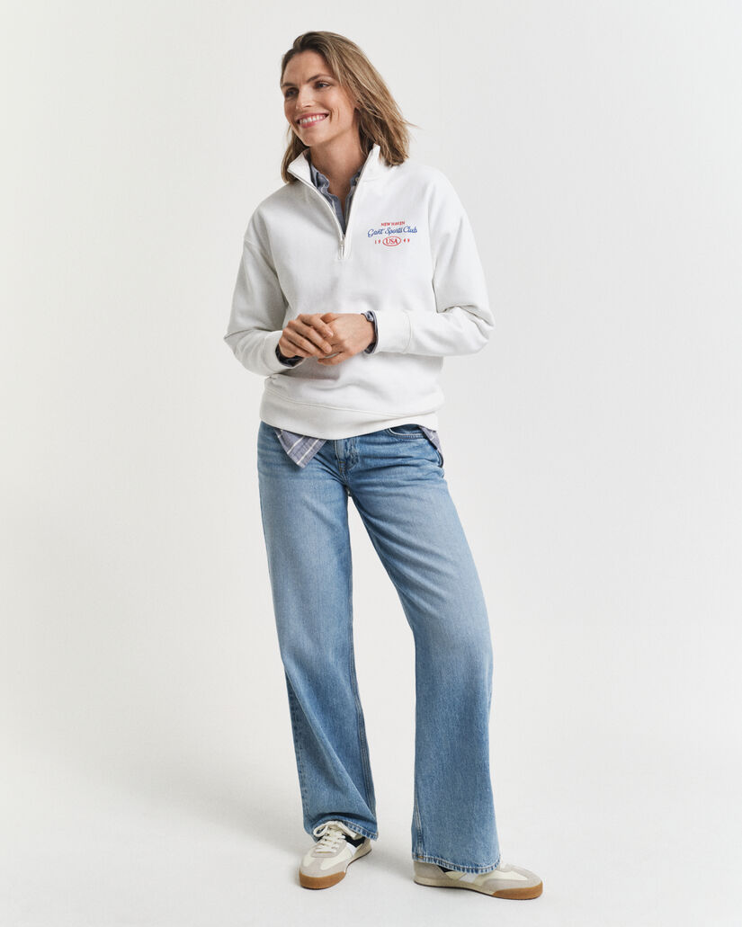 Graphic‑collegepaita, vetoketjukaulus