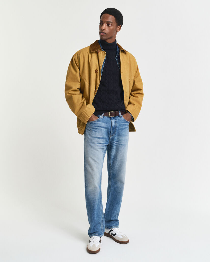 Puuvillainen palmikkopooloneule