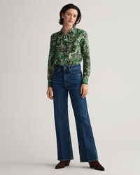 Regular fit ‑mitoitettu paisley-kuvioitu puuvilla-silkkipaita