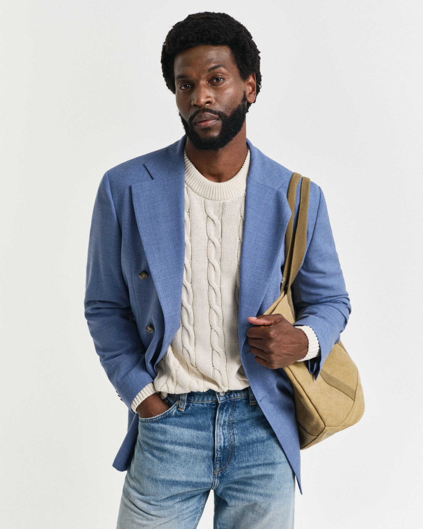 Regular fit ‑mitoitettu villakankainen Mouliné-puvuntakki