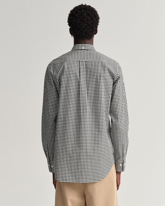 Regular fit ‑mitoitettu gingham-ruutuinen paita broadcloth-kankaasta
