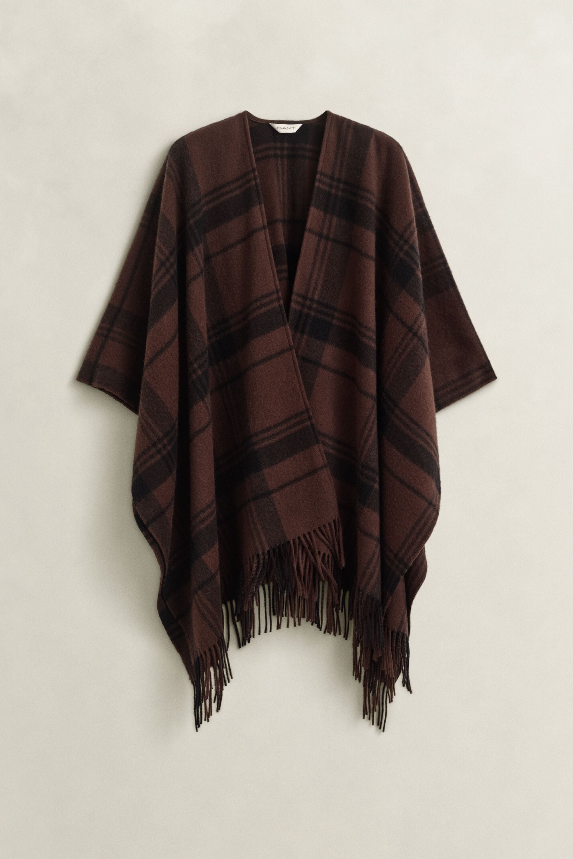 Ruudullinen villaponcho