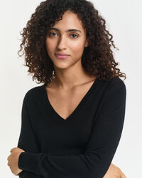 Ohut merinovillaneule, v-pääntie