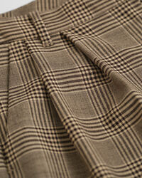 Ruudulliset laskokselliset villasekoitehousut