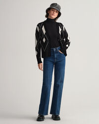 Argyle-neuletakki, v‑p&auml;&auml;ntie