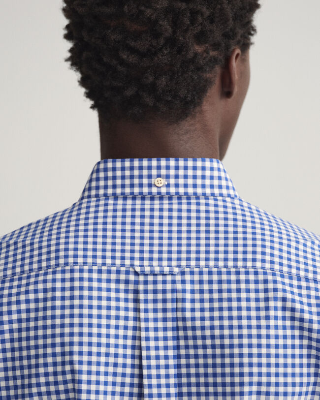 Regular fit ‑mitoitettu gingham-ruutuinen paita broadcloth-kankaasta