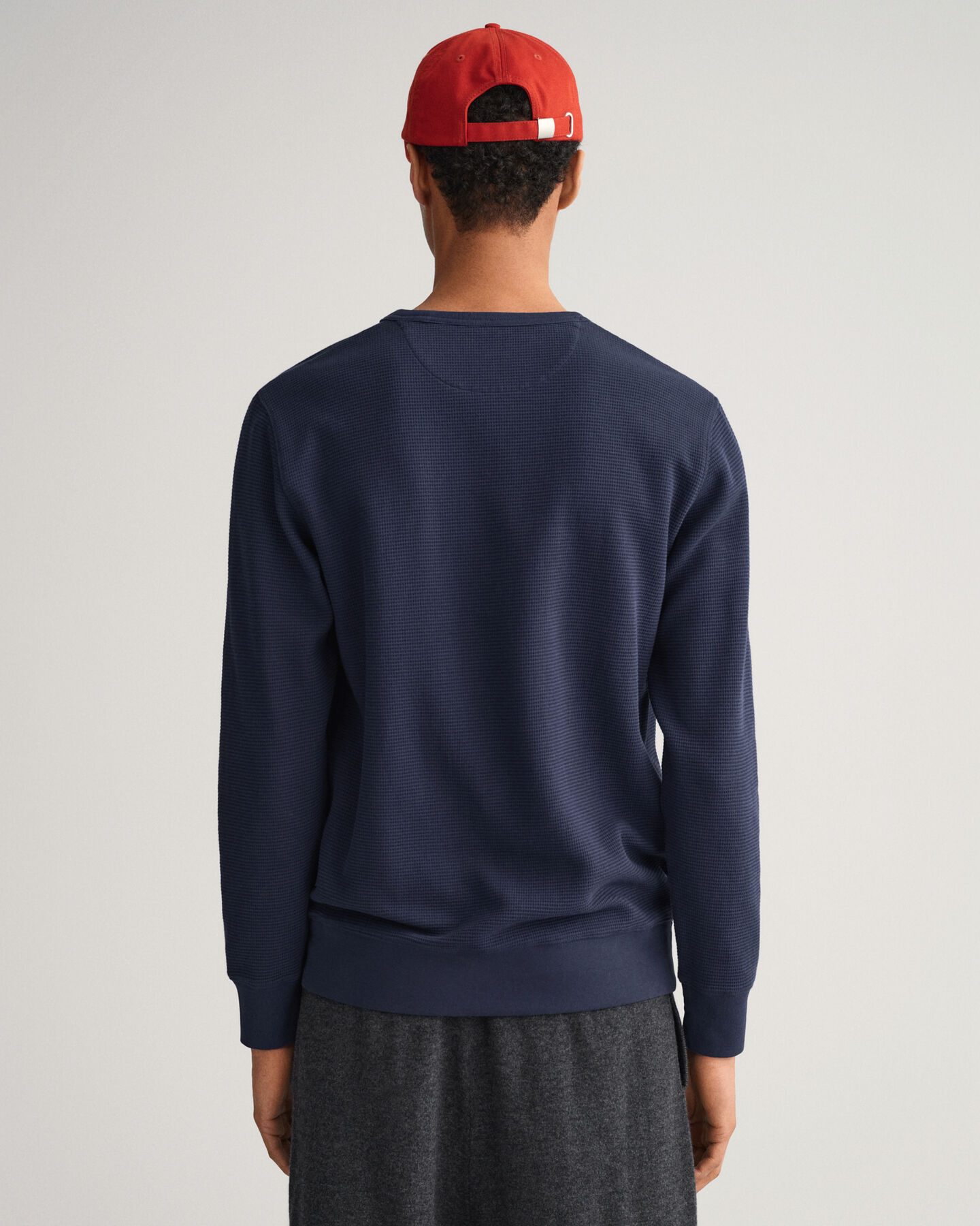 Vohvelikuvioinen collegepaita, pyöreä pääntie