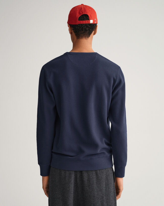 Vohvelikuvioinen collegepaita, pyöreä pääntie