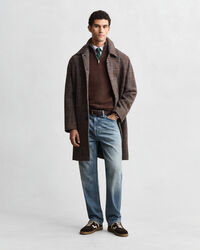 Casual-puuvillaneulepusero puolivetoketjulla