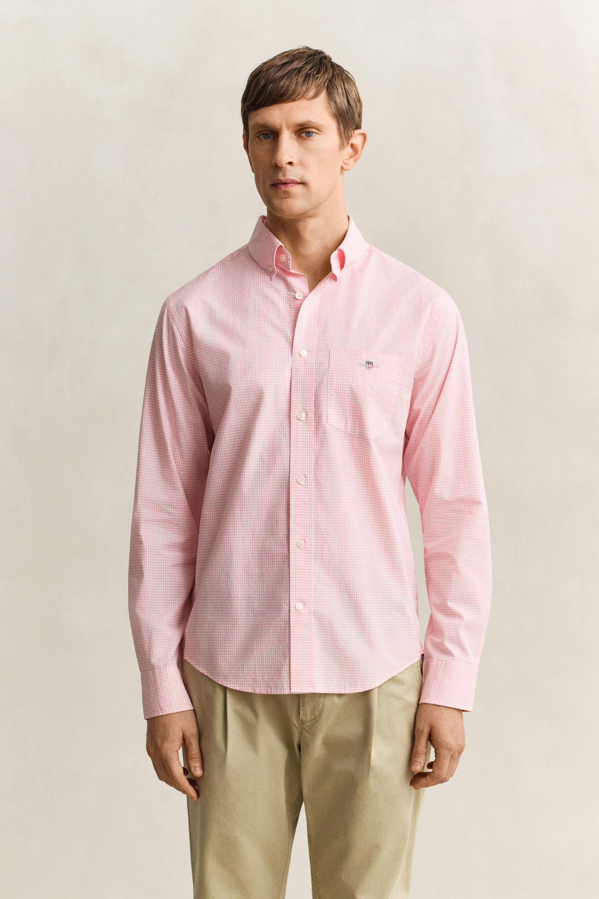 Gingham-ruudullinen Classic-popliinipaita