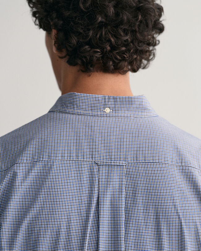 Regular fit ‑mitoitettu pikkuruudullinen popliinipaita