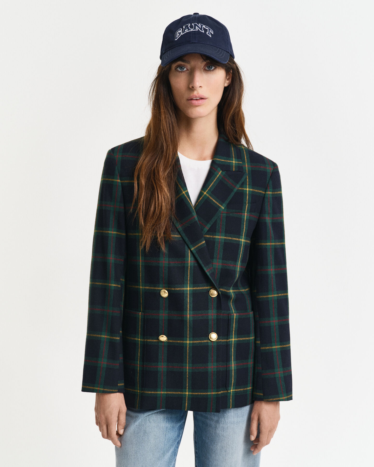 Regular fit ‑mitoitettu ruudullinen bleiseri