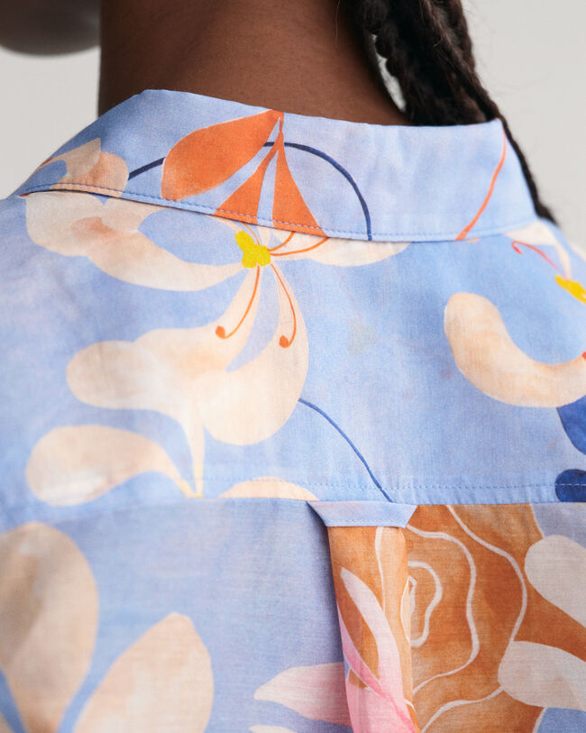 Regular fit ‑mitoitettu printtikuvioitu Floral‑paita puuvilla-silkkisekoitetta