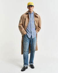 Regular fit ‑mitoitettu raitapaita puuvillapellavaa