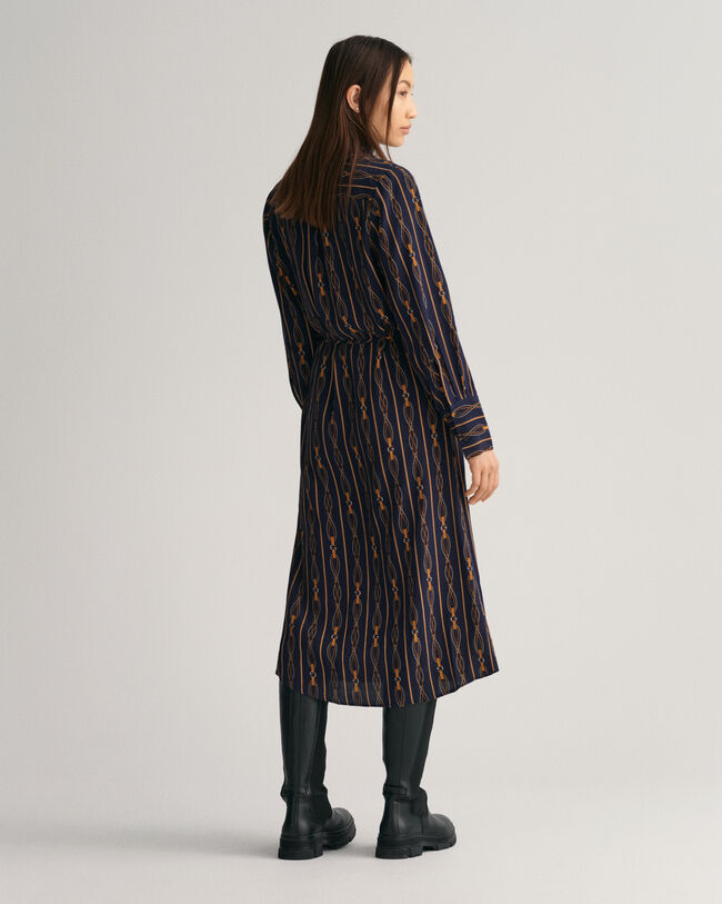 Regular fit ‑mitoitettu raidallinen Rope-kietaisumekko