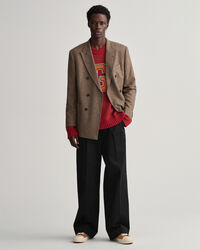 Oversized fit ‑mitoitettu Letterman-neulepusero, py&ouml;re&auml; p&auml;&auml;ntie