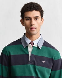 Raidallinen Heavy Rugger ‑paita chambray-kauluksella