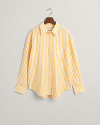 Relaxed&nbsp;fit ‑mitoitettu raidallinen pellavapaita