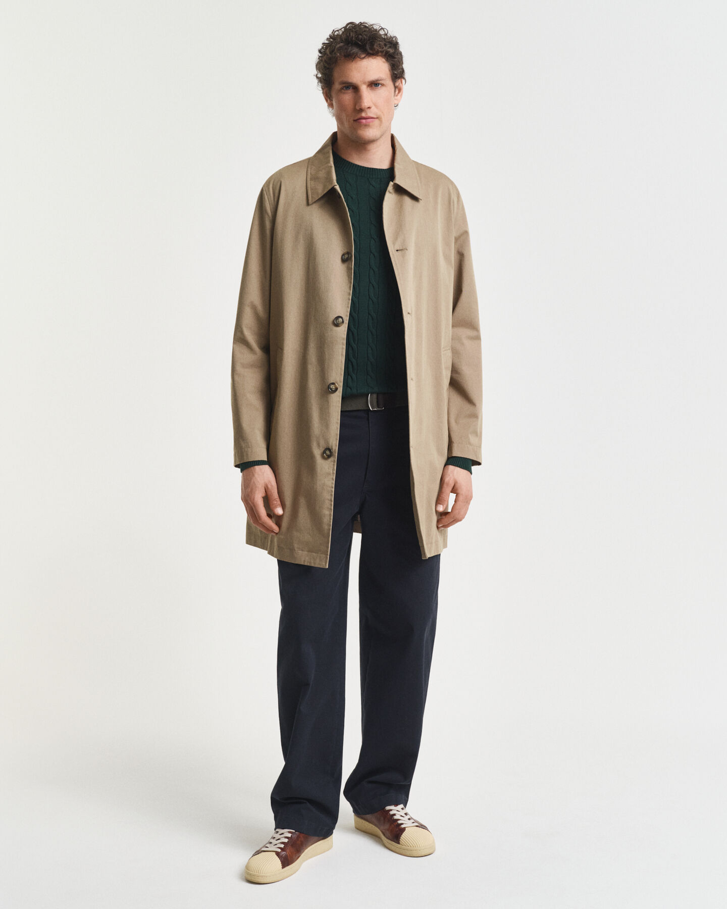 Puuvillainen palmikkoneulepusero, pyöreä pääntie