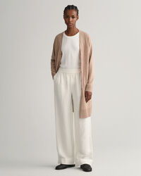 Pitkä neuletakki pellavasekoitteesta, v-pääntie