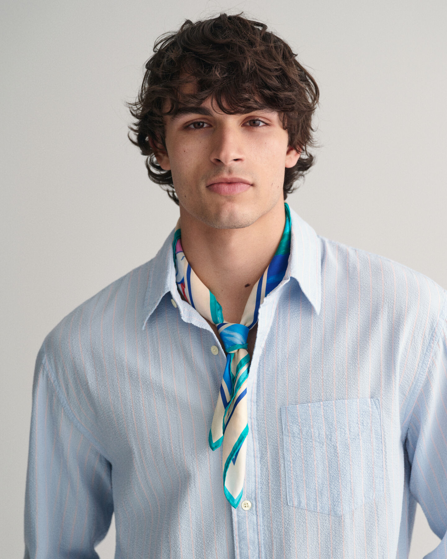 Printtikuvioitu Scenery-silkkihuivi