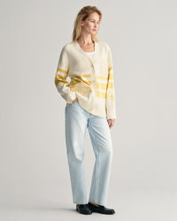 GANT Varsity ‑neuletakki, jossa v-pääntie