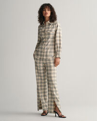 Slim fit ‑mitoitettu ruutupaita muotolaskoksilla