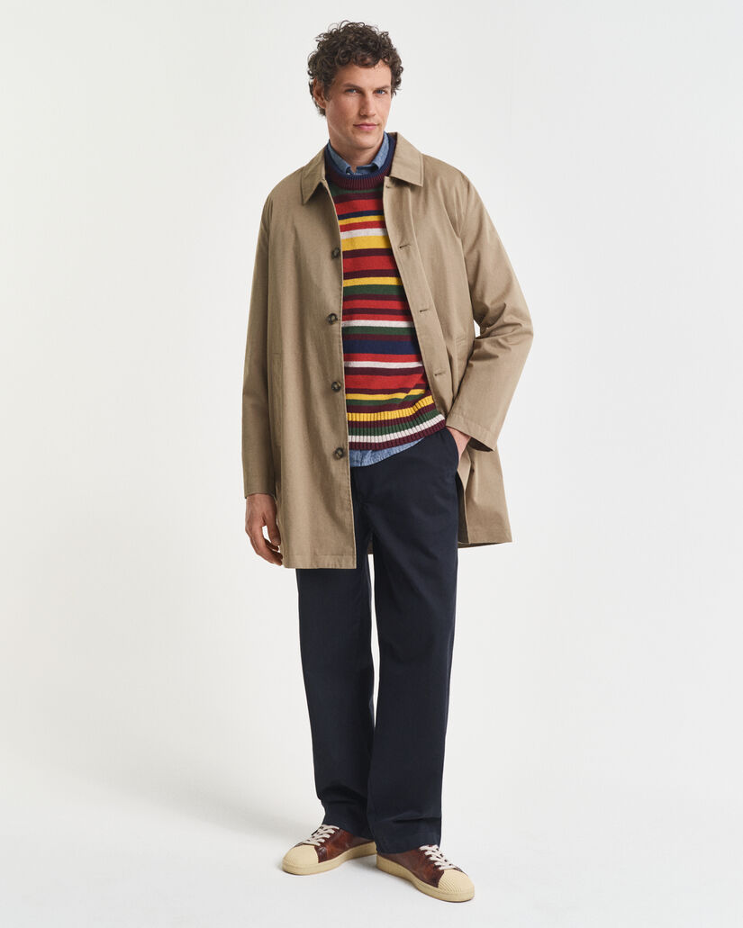 Moniv&auml;riraidallinen neulepusero, py&ouml;re&auml; p&auml;&auml;ntie