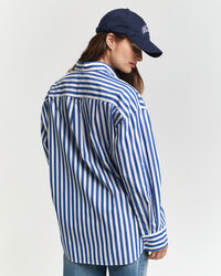Oversized fit -mitoitettu raidallinen Classic-popliinipaita