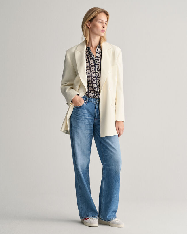 Relaxed fit ‑mitoitettu G Patterned ‑puuvilla-silkkipaita