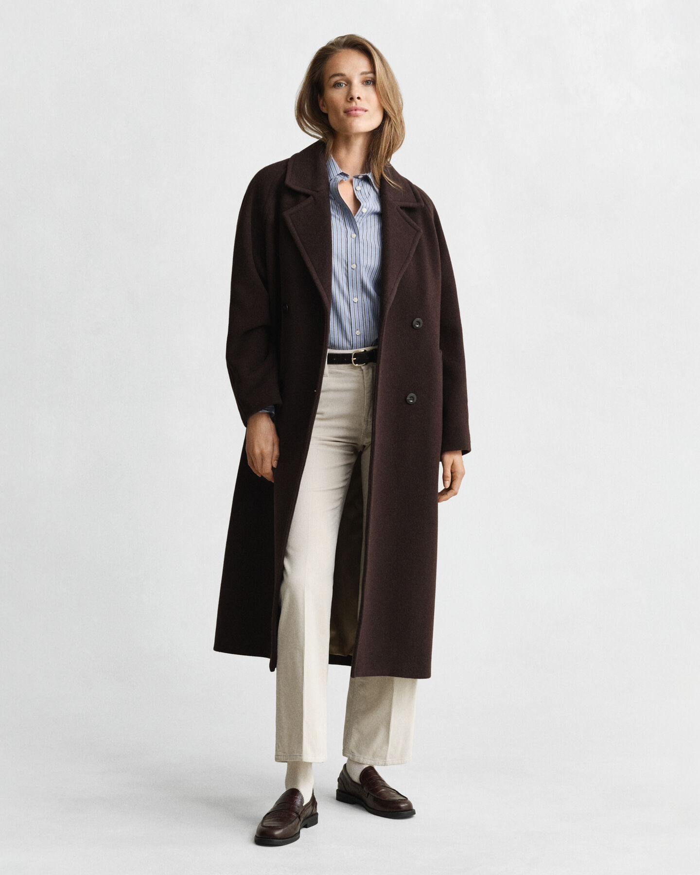 Regular fit ‑mitoitettu raidallinen popliinipaita