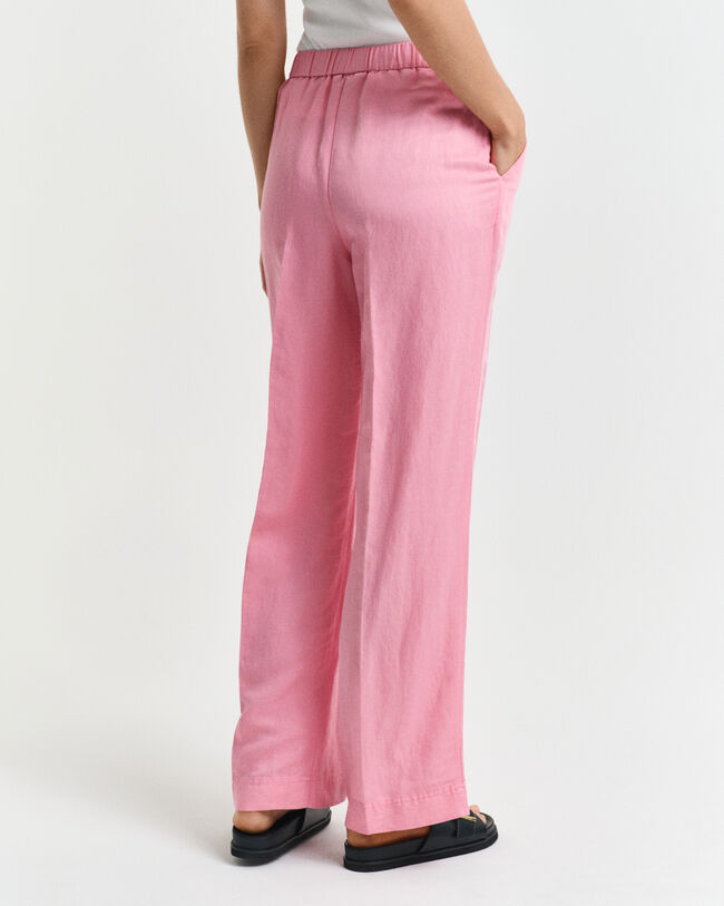 Relaxed&nbsp;fit ‑mitoitetut Pull-On-pellavasekoitehousut