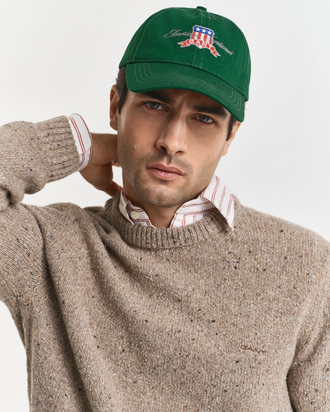 Nyppypintainen villasekoiteneulepusero, pyöreä pääntie